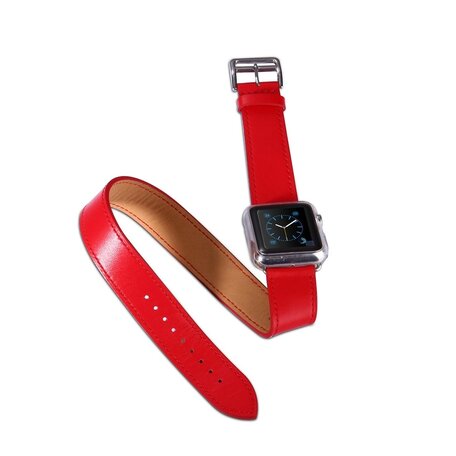 Kakapi Double Strap bandje - Rood - Geschikt voor Apple Watch 42mm / 44mm / 45mm / 49mm