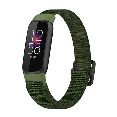 Fitbit Luxe - Elastisch nylon bandje - Groen