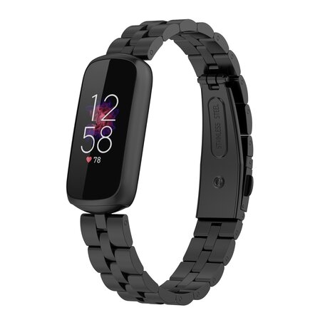 Fitbit Luxe - Stalen schakelband - Zwart