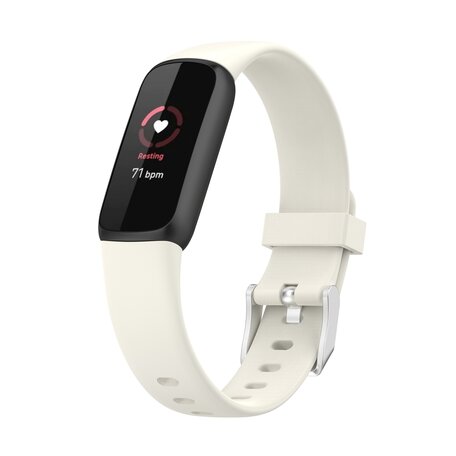 Fitbit Luxe - Sportbandje met gesp - Maat: Large - Ecru