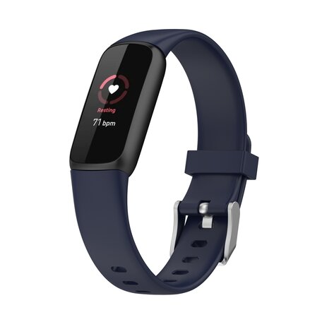 Fitbit Luxe - Sportbandje met gesp - Maat: Large - Donkerblauw