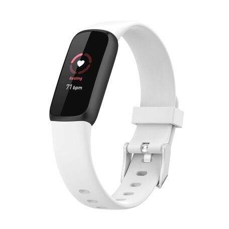 Fitbit Luxe - Sportbandje met gesp - Maat: Small - Wit