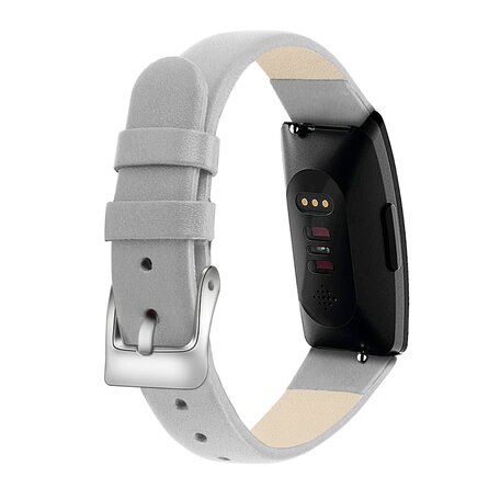 Fitbit Inspire 1 / HR / Ace 2 lederen bandje - Maat: Large - Taupe