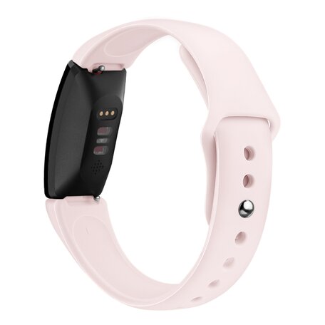 Fitbit Inspire 1 / HR / Ace 2 siliconen bandje - Maat: Large - Zand roze
