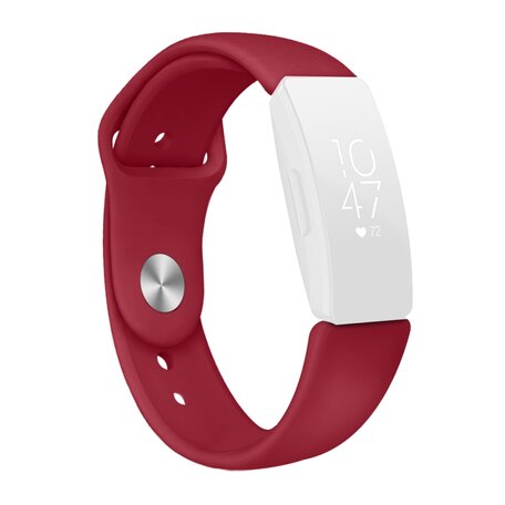 Fitbit Inspire 1 / HR / Ace 2 siliconen bandje - Maat: Large - Wijnrood