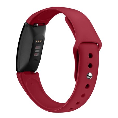 Fitbit Inspire 1 / HR / Ace 2 siliconen bandje - Maat: Large - Wijnrood