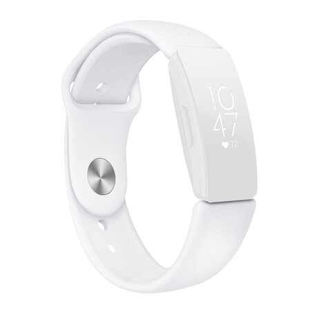 Fitbit Inspire 1 / HR / Ace 2 siliconen bandje - Maat: Small - Wit