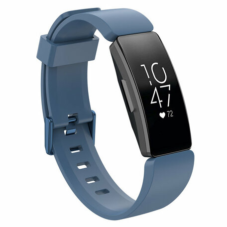 Fitbit Inspire 1 / HR / Ace 2 siliconen bandje met gesp - Maat: Large - denim