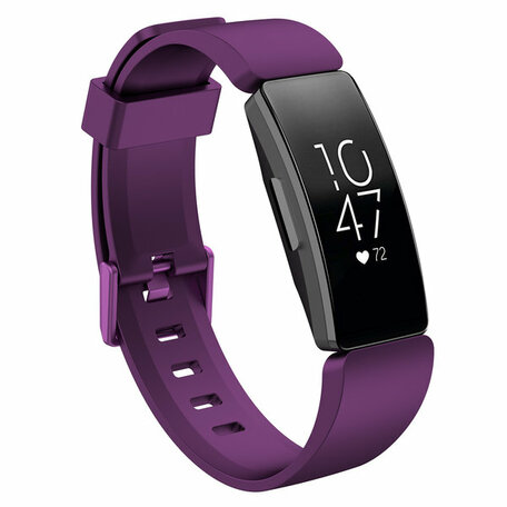 Fitbit Inspire 1 / HR / Ace 2 siliconen bandje met gesp - Maat: Large - paars