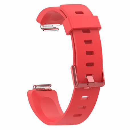 Fitbit Inspire 1 / HR / Ace 2 siliconen bandje met gesp - Maat: Large - rood