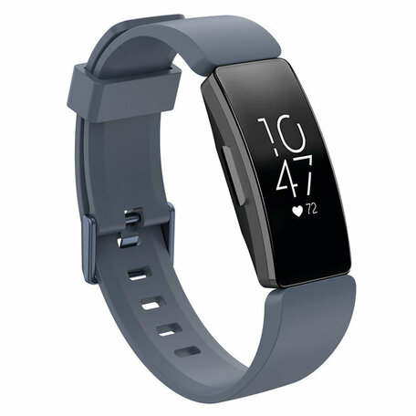 Fitbit Inspire 1 / HR / Ace 2 siliconen bandje met gesp - Maat: Large - grijs