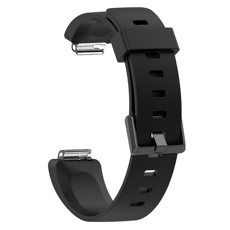 Fitbit Inspire 1 / HR / Ace 2 siliconen bandje met gesp - Maat: Large - zwart