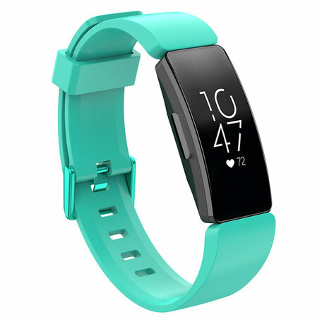 Fitbit Inspire 1 / HR / Ace 2 siliconen bandje met gesp - Maat: Small - turquoise