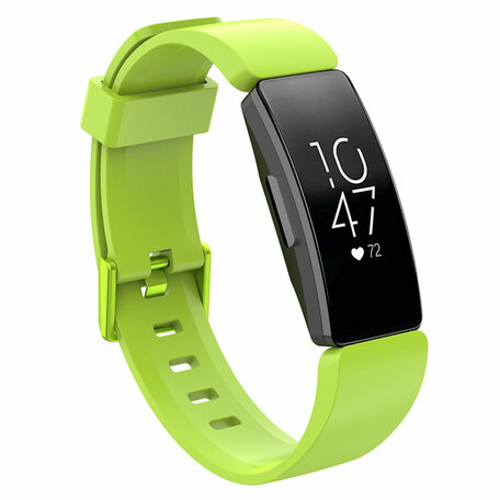 Fitbit Inspire 1 / HR / Ace 2 siliconen bandje met gesp - Maat: Small - groen