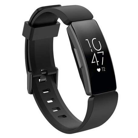 Fitbit Inspire 1 / HR / Ace 2 siliconen bandje met gesp - Maat: Small - zwart