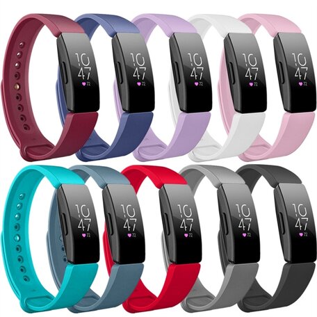 Fitbit Inspire 1 / HR / Ace 2 siliconen bandje - Maat: Large - Bordeaux