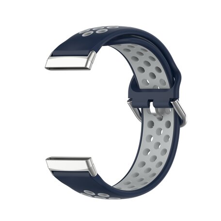 Fitbit Versa 3 & 4 / Sense 1 & 2 - Sport editie - Large - Donkerblauw + grijs