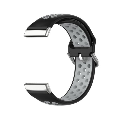 Fitbit Versa 3 & 4 / Sense 1 & 2 - Sport editie - Large - Zwart + grijs