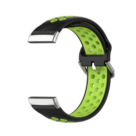 Fitbit Versa 3 & 4 / Sense 1 & 2 - Sport editie - Large - Zwart + groen