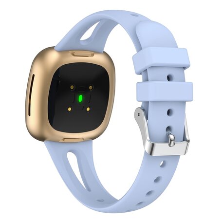 Fitbit Versa 3 & 4 / Sense 1 & 2  - Sportbandje druppel design - Large - Lila