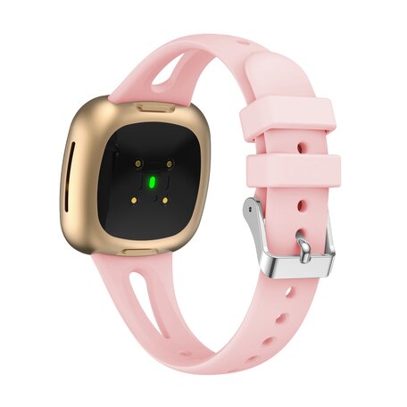 Fitbit Versa 3 & 4 / Sense 1 & 2  - Sportbandje druppel design - Large - Roze