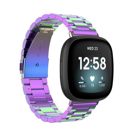 Fitbit Versa 3/4 & Sense 1/2 metalen schakelbandje - Multicolor