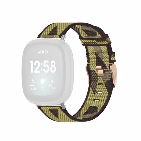 Fitbit Versa 3/4 & Sense 1/2 Canvas bandje - Geel
