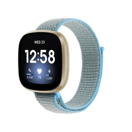Fitbit Versa 3 & Sense 1  - Sport loop bandje - Lichtblauw