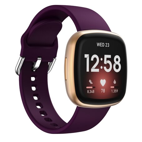 Fitbit Versa 3 & 4 / Sense 1 & 2  - Siliconen bandje - Paars