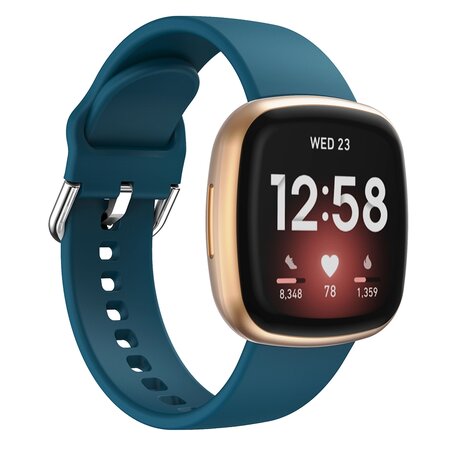 Fitbit Versa 3 & 4 / Sense 1 & 2  - Siliconen bandje - Blauwgroen