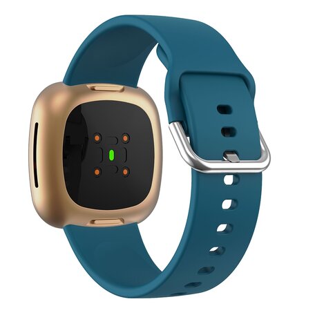 Fitbit Versa 3 & 4 / Sense 1 & 2  - Siliconen bandje - Blauwgroen