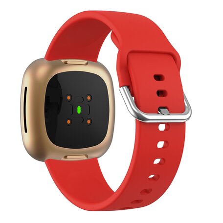 Fitbit Versa 3 & 4 / Sense 1 & 2  - Siliconen bandje - Rood