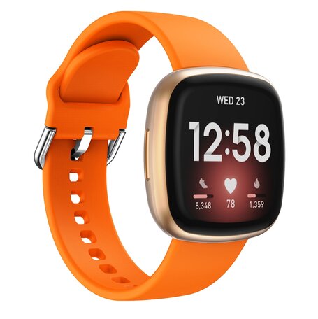 Fitbit Versa 3 & 4 / Sense 1 & 2  - Siliconen bandje - Oranje