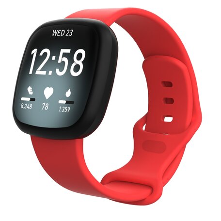 Fitbit Versa 3 & 4 / Sense 1 & 2 Sportbandje - Rood - Maat: M/L