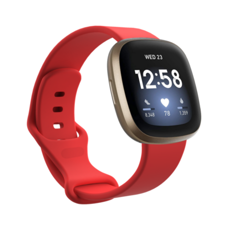 Fitbit Versa 3 & 4 / Sense 1 & 2 Sportbandje - Rood - Maat: M/L