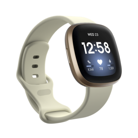 Fitbit Versa 3 & 4 / Sense 1 & 2 Sportbandje - Ecru - Maat: M/L