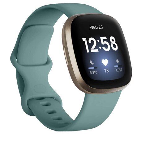 Fitbit Versa 3 & 4 / Sense 1 & 2 Sportbandje - Groen - Maat: M/L