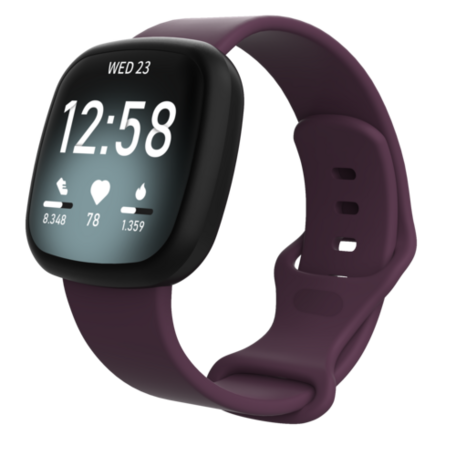 Fitbit Versa 3 & 4 / Sense 1 & 2 Sportbandje - Paars - Maat: M/L