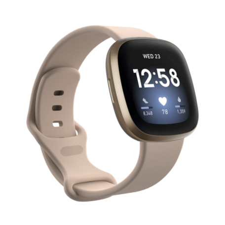 Fitbit Versa 3 & 4 / Sense 1 & 2 Sportbandje - Zandroze - Maat: M/L