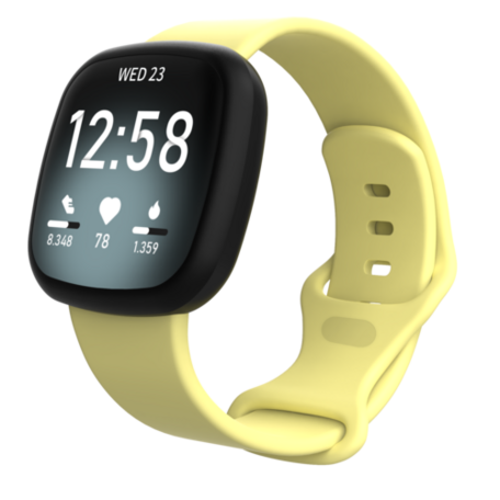 Fitbit Versa 3 & 4 / Sense 1 & 2 Sportbandje - Geel - Maat: M/L