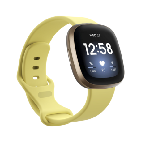 Fitbit Versa 3 & 4 / Sense 1 & 2 Sportbandje - Geel - Maat: M/L