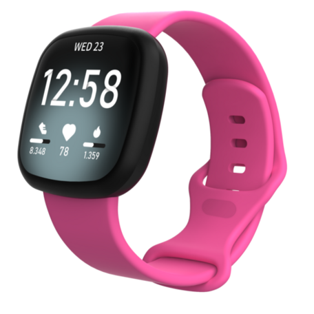 Fitbit Versa 3 & 4 / Sense 1 & 2 Sportbandje - Roze - Maat: M/L