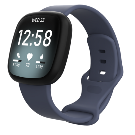 Fitbit Versa 3 & 4 / Sense 1 & 2 Sportbandje - Grijsblauw - Maat: M/L