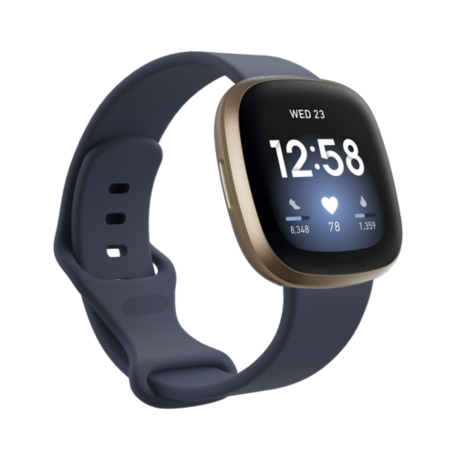 Fitbit Versa 3 & 4 / Sense 1 & 2 Sportbandje - Grijsblauw - Maat: M/L