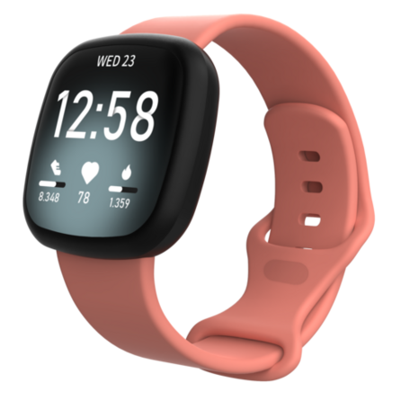 Fitbit Versa 3 & 4 / Sense 1 & 2 Sportbandje - Koraal - Maat: M/L