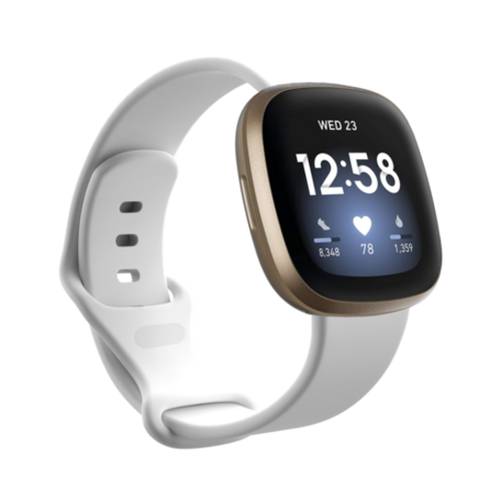 Fitbit Versa 3 & 4 / Sense 1 & 2 Sportbandje - Wit - Maat: M/L