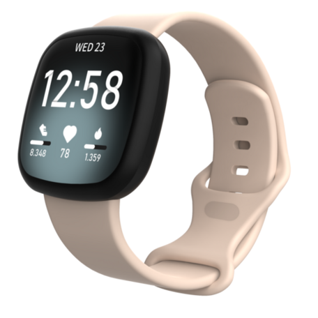 Fitbit Versa 3 & 4 / Sense 1 & 2 Sportbandje - Zandroze - Maat: S/M
