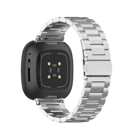 Fitbit Versa 3/4 & Sense 1/2 metalen schakelbandje - Zilver