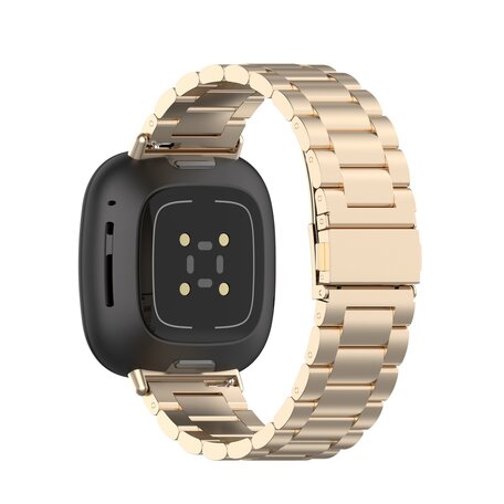 Fitbit Versa 3/4 & Sense 1/2 metalen schakelbandje - Champagne goud