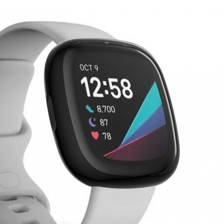 Fitbit Versa 3 / Sense Soft TPU case (volledig beschermd) - Zwart